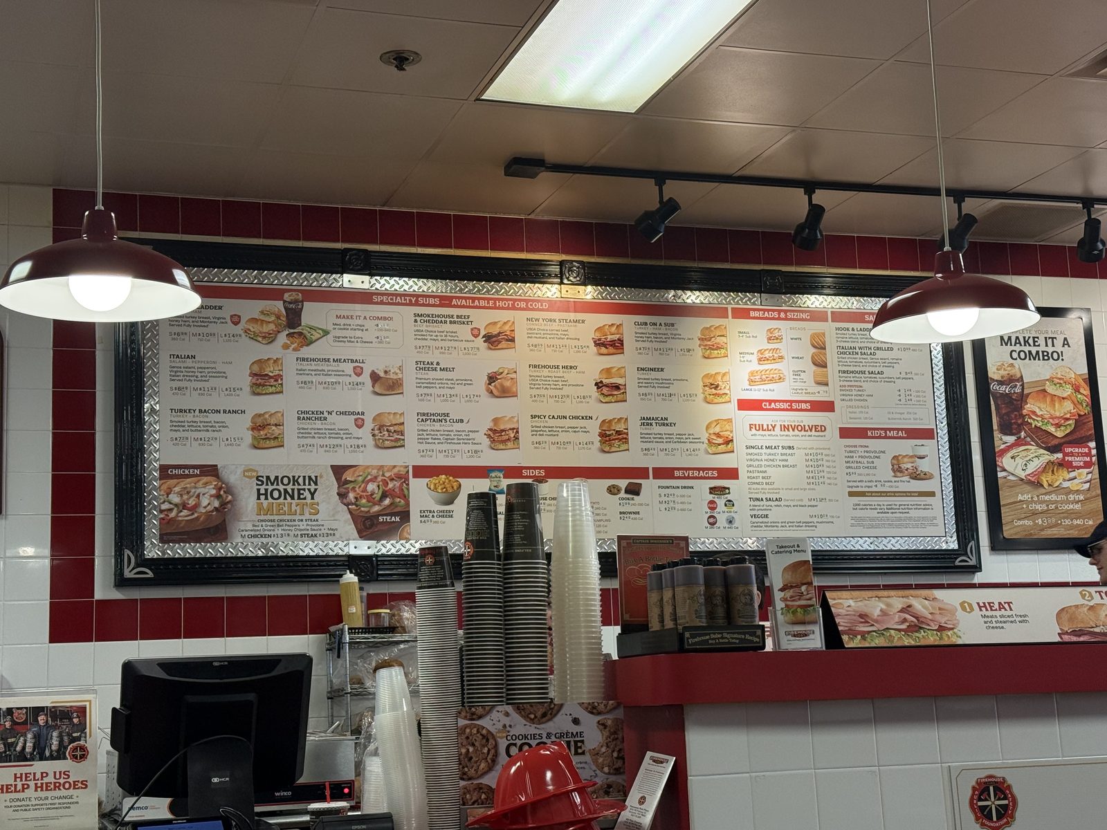 "Ask for your sub Fully Involved" is printed right on the board — just not next to the Steamer.